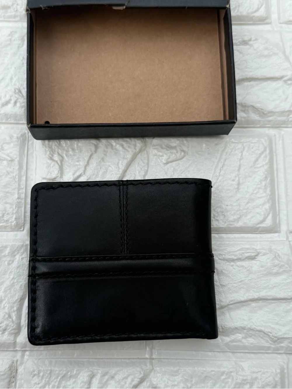 Frye Nash Leather Double Billfold Wallet Black New